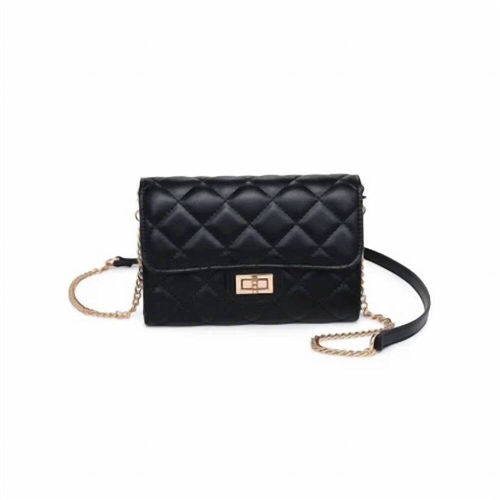 NEW URBAN EXPRESSIONS women's winona quilted crossbody bag in black